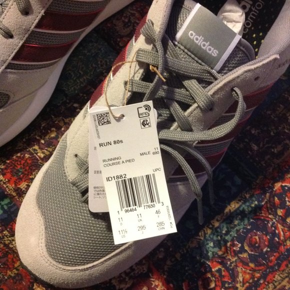 Adidas Men's Run 80s Gray & Reddish Low Sneakers -11.5M - New in Box - Picture 6 of 11
